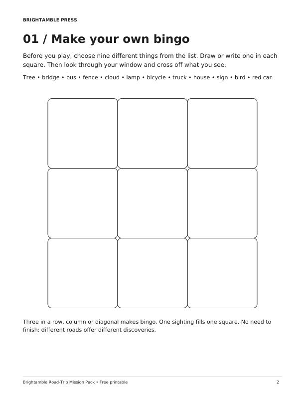 Make-your-own bingo printable