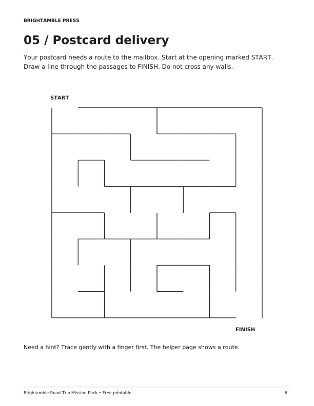 Postcard maze printable